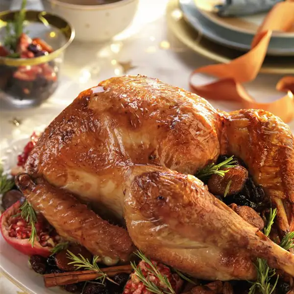 pavo relleno con puré de castañas