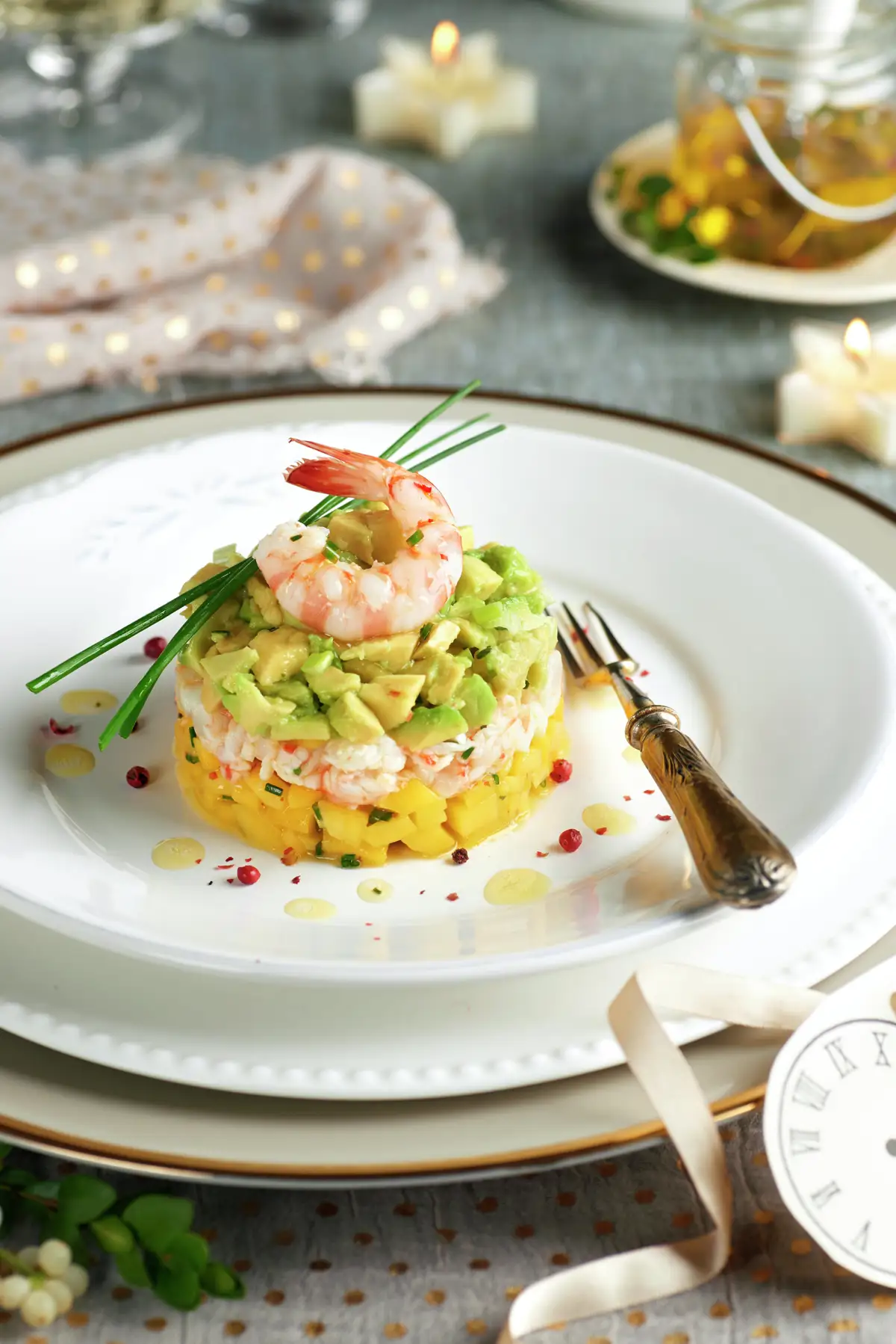 TARTAR DE LANGOSTINOS, MANGO Y AGUACATE.