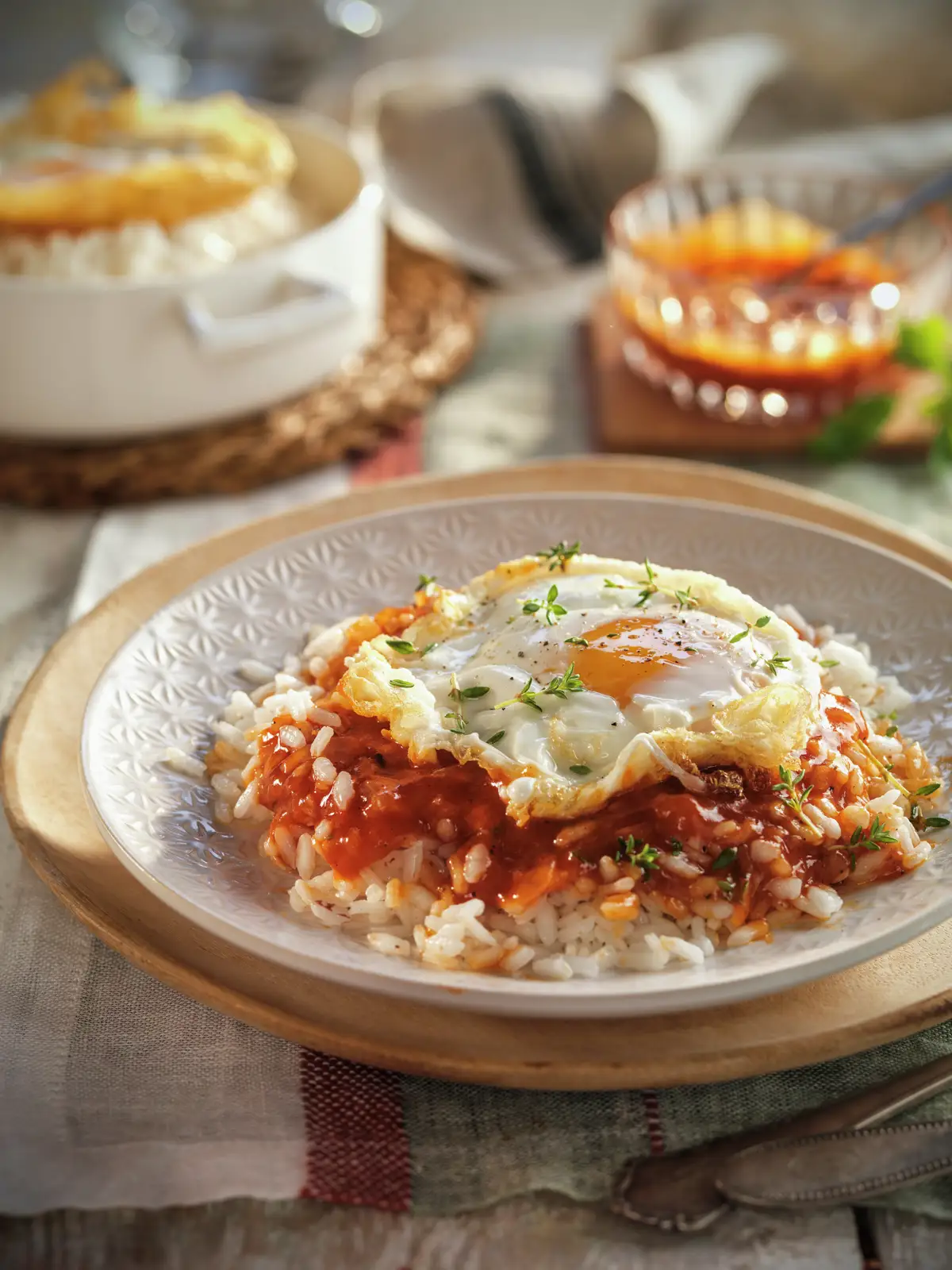 PASO A PASO PARA REALIZAR ARROZ REDONDO CON TOMATE Y HUEVO FRITO: RESULTADO FINAL.