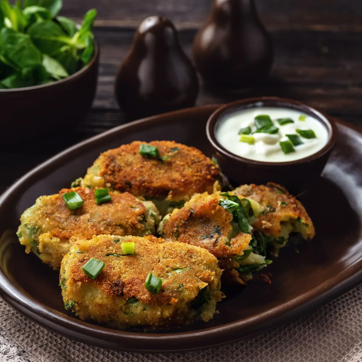 Croquetas de espinacas y piñones