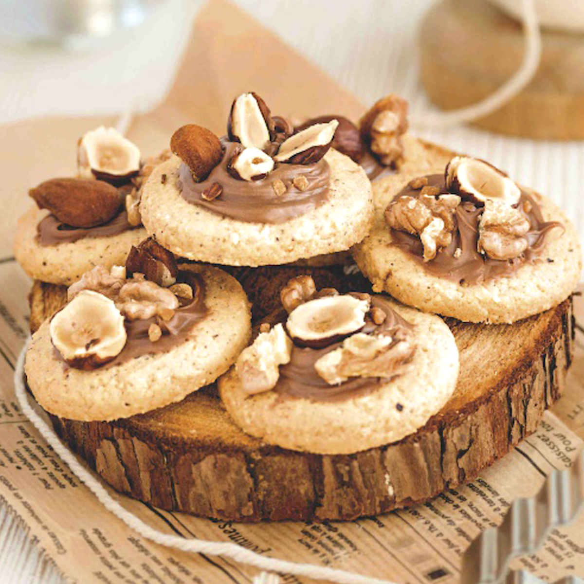 Galletas de mantequilla con tofe y frutos secos