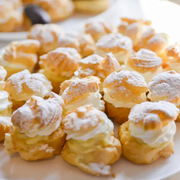 Profiteroles con crema pastelera