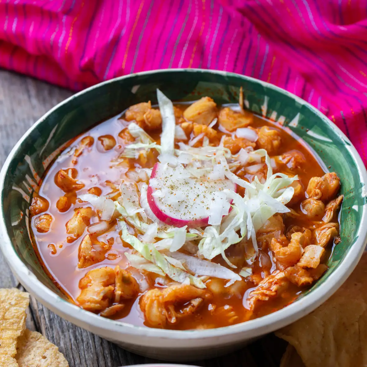 sopa de pozole rojo mexicano iStock 1174042861