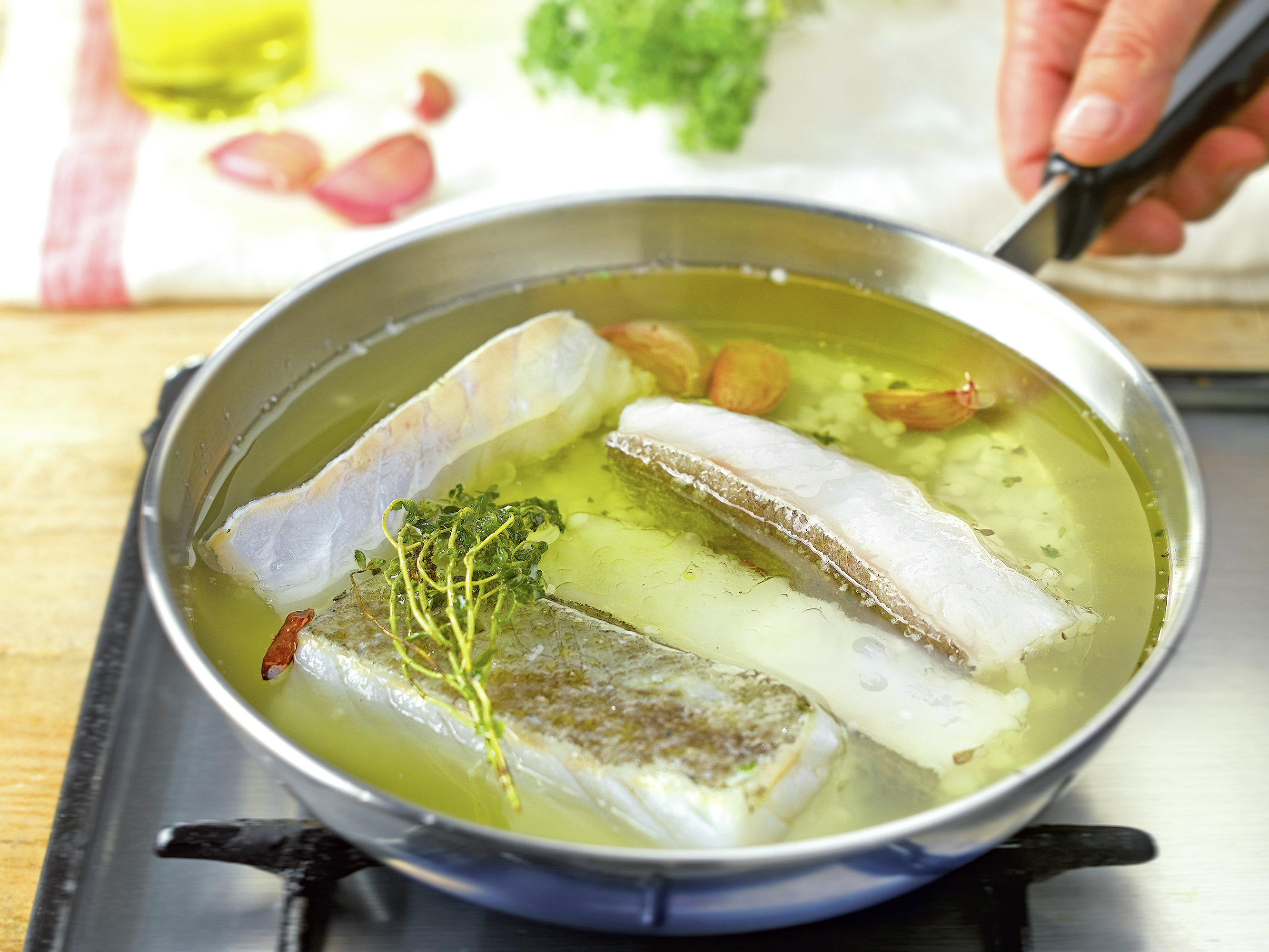 1. Confita el bacalao