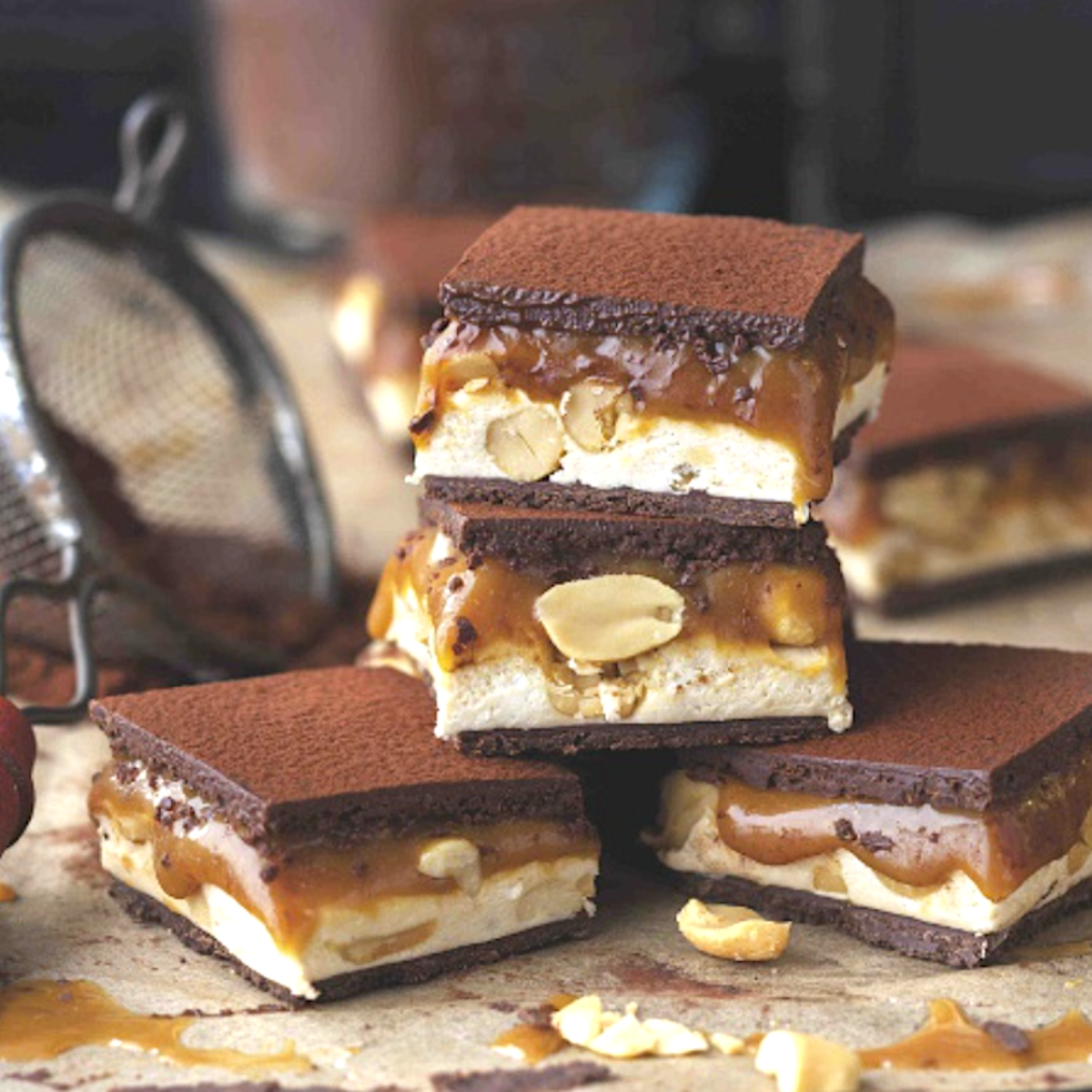 Bocaditos de caramelo y cacahuete