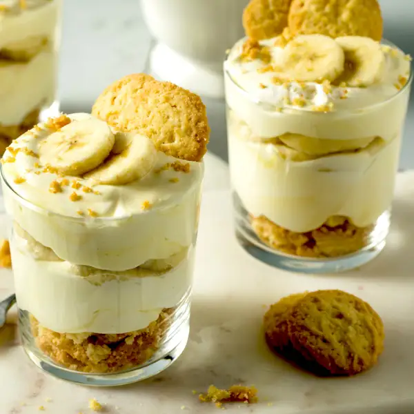 Mousse de plátano con galletas