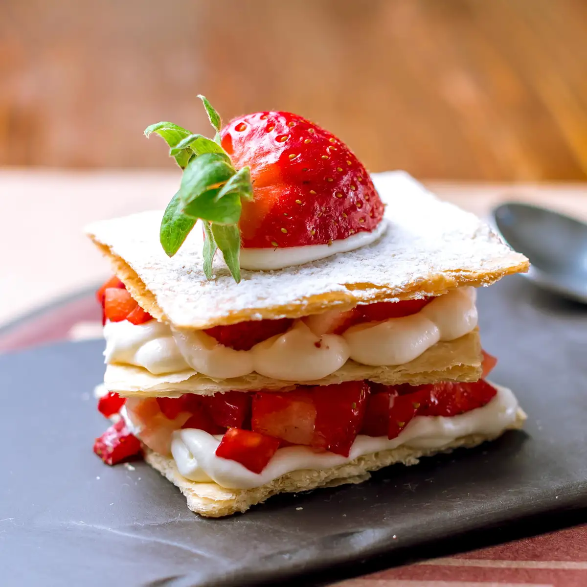  Milfeuilles de fresas y crema pastelera