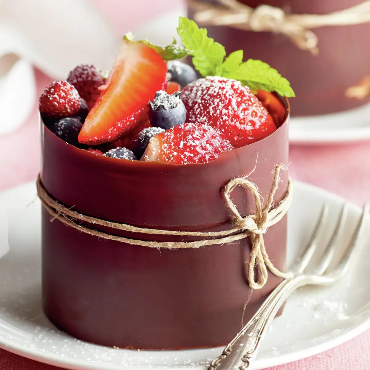 Mousse de chocolate negro y fruta