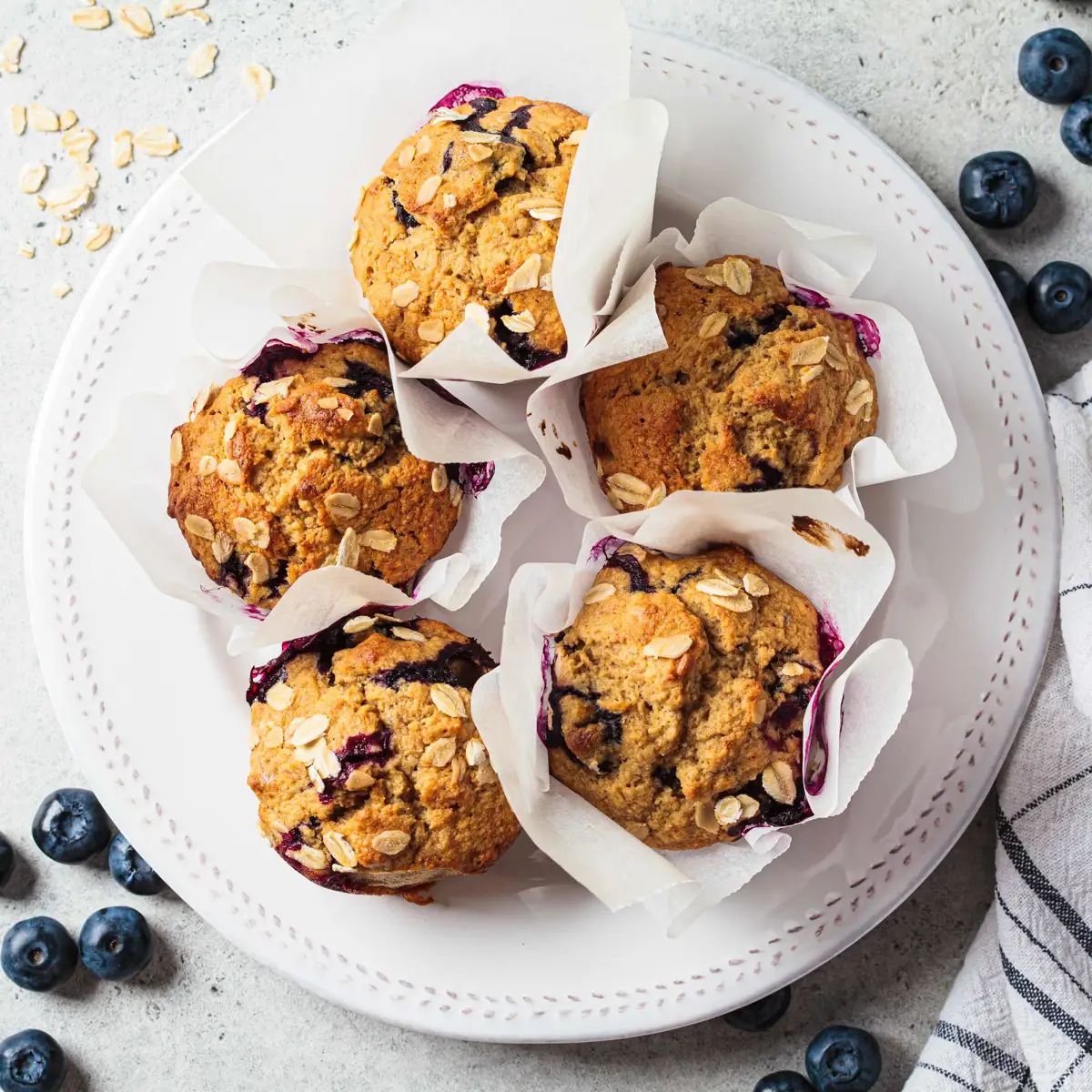 Muffins de avena y plátano