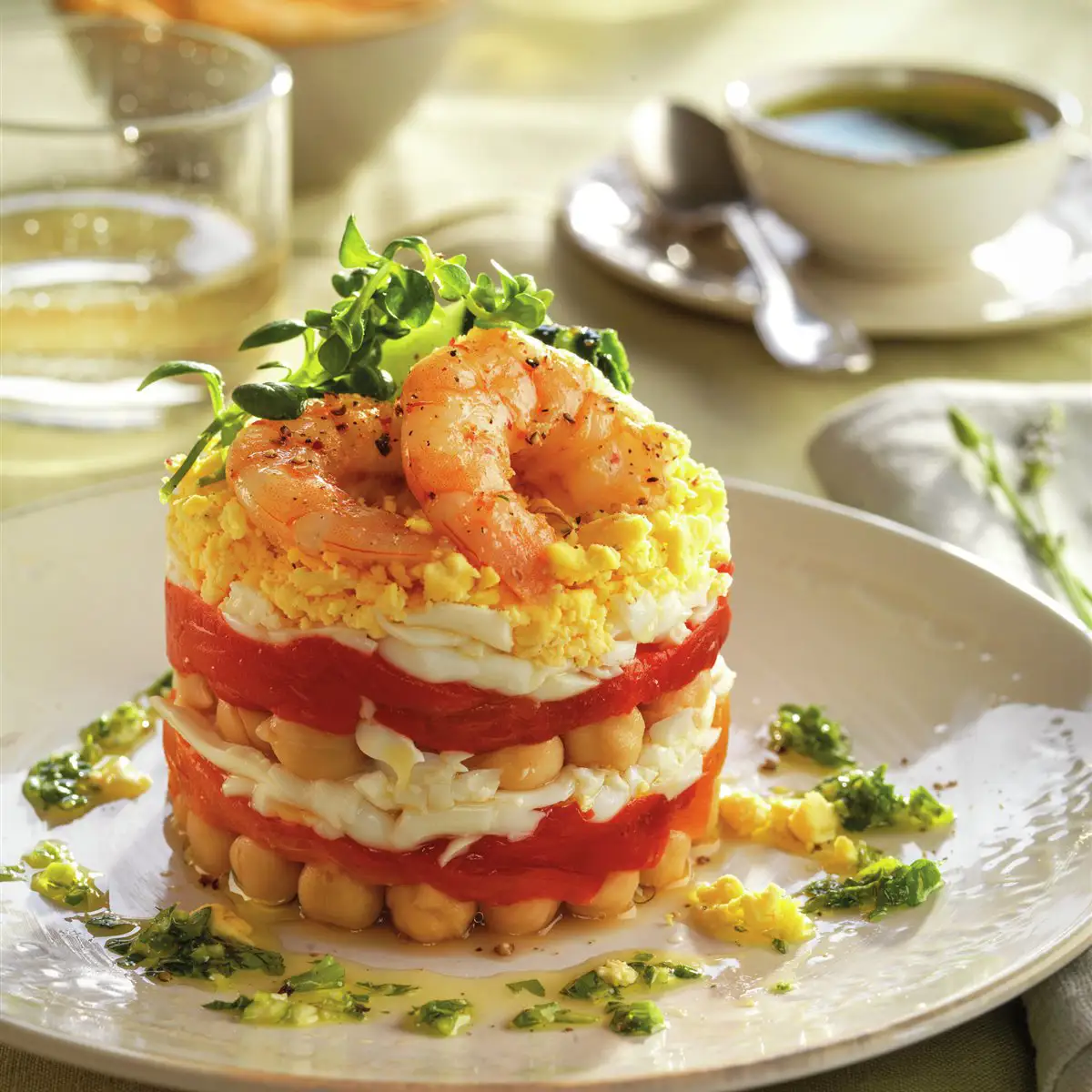 Ensalada de garbanzos en timbal
