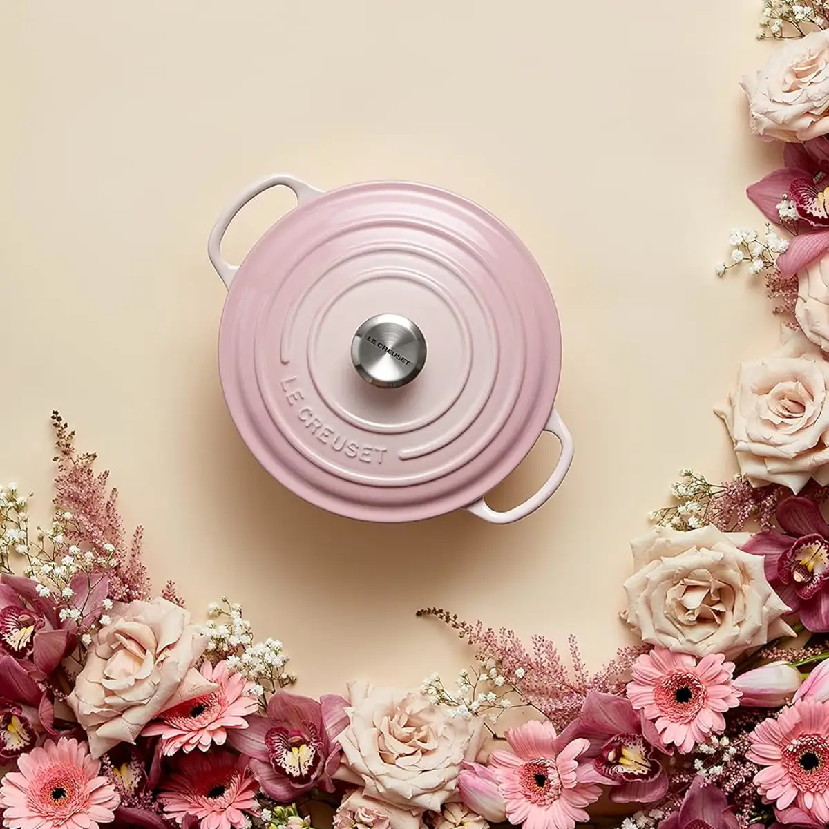 Olla cocotte de Le Creuset en rosa.