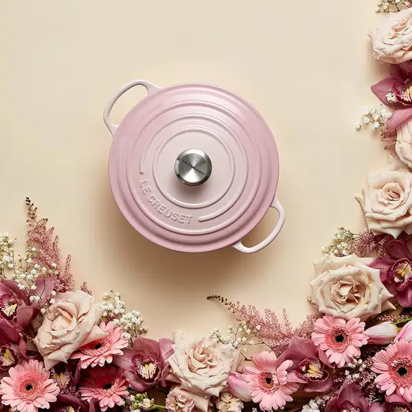 Olla cocotte de Le Creuset en rosa.