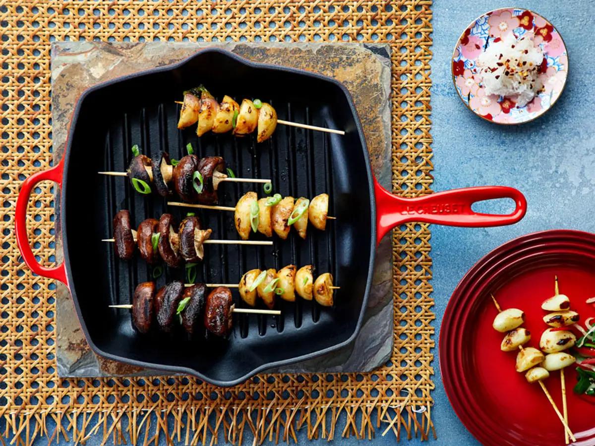 Le Creuset Sartén skillet cuadrada grill de hierro fundido