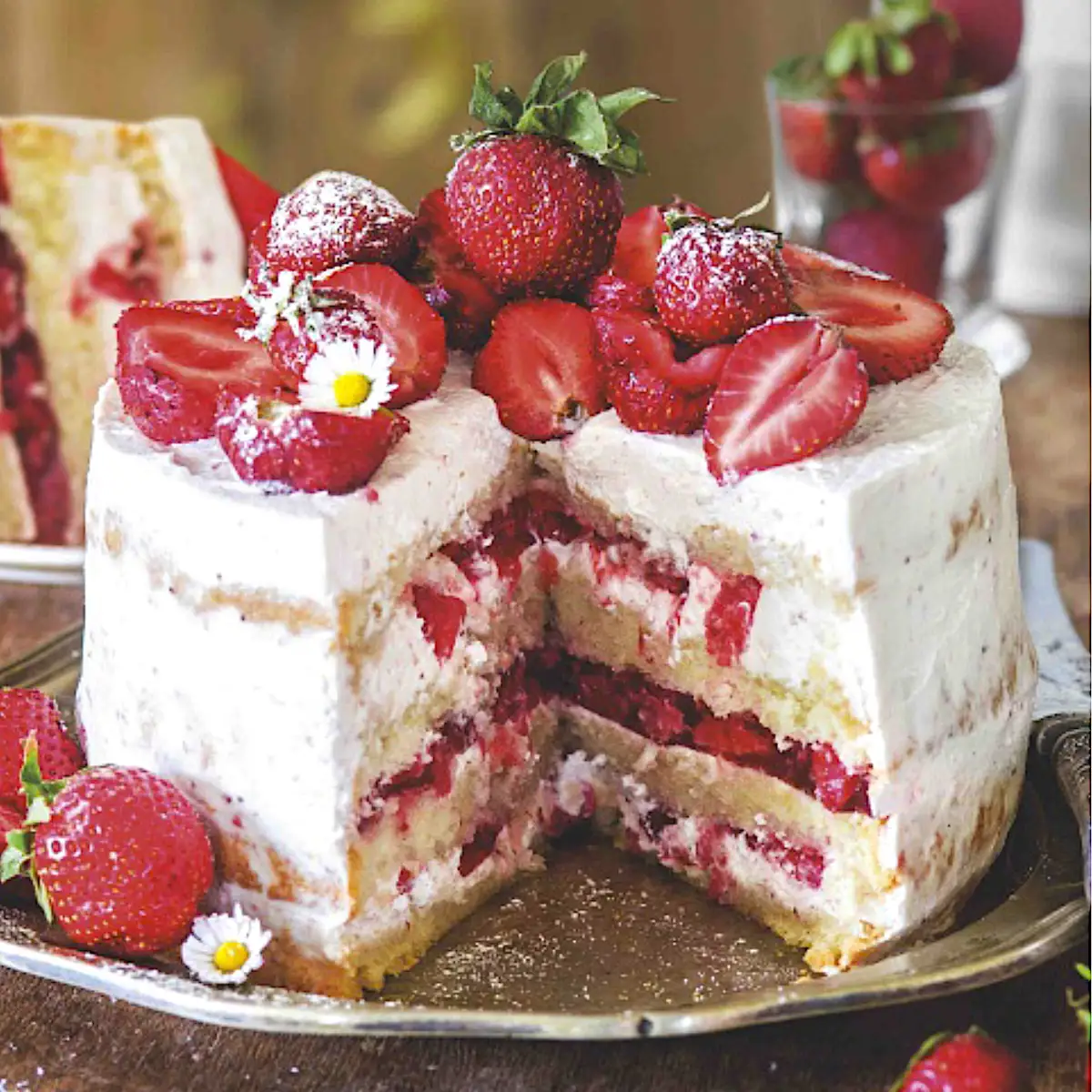 Pastel de fresas y mascarpone