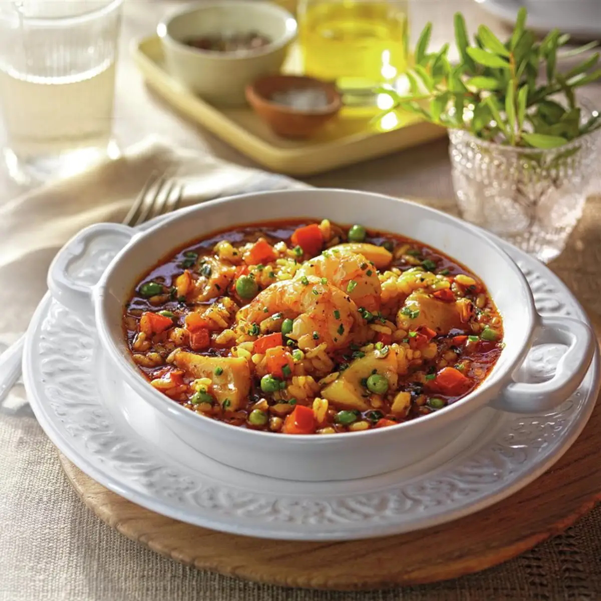 arroz caldoso con sepia y langostinos