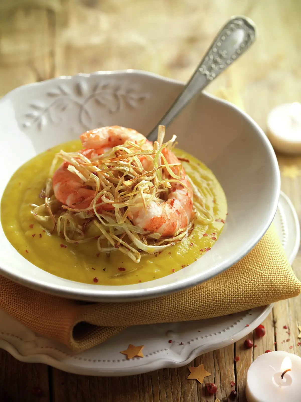 CREMA HORTELANA CON GAMBAS.