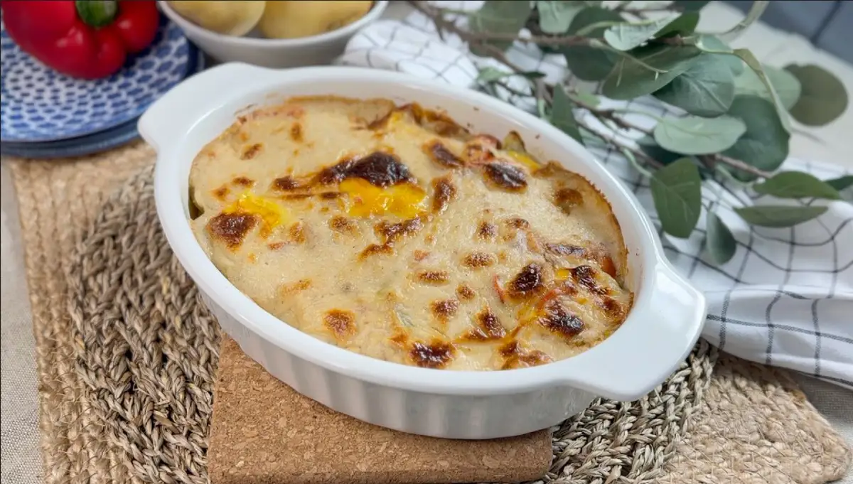 Patatas gratinadas con bechamel