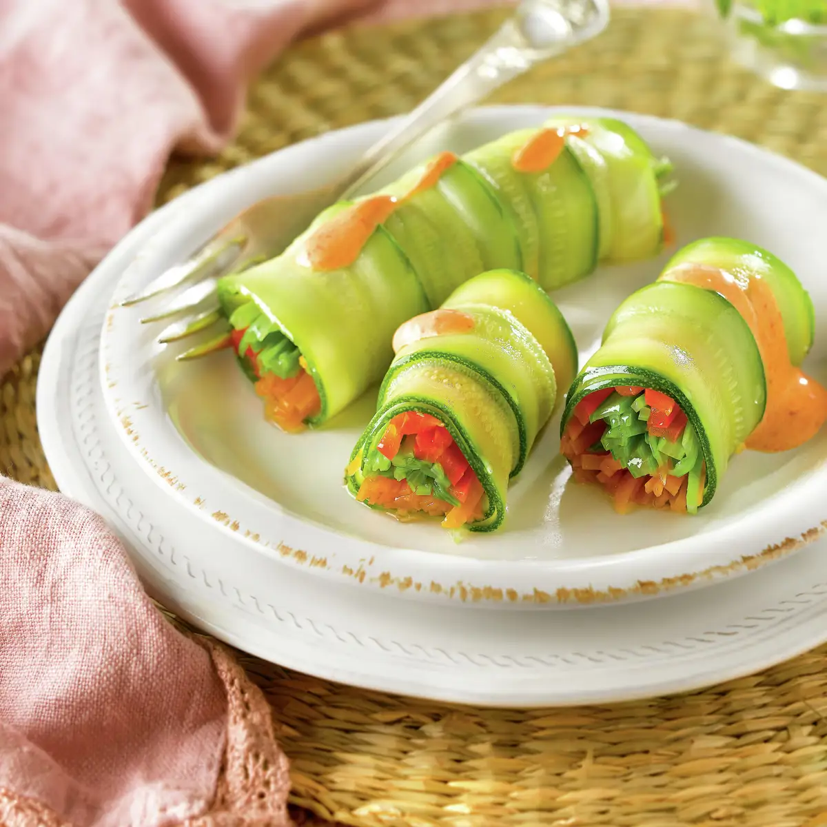 Canelones de calabacín con verduritas