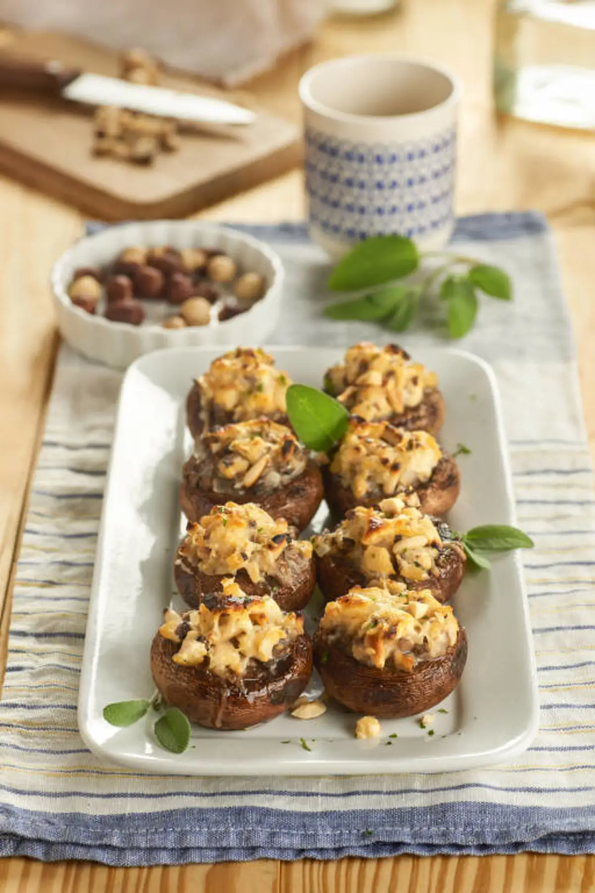 Champiñones rellenos de pavo