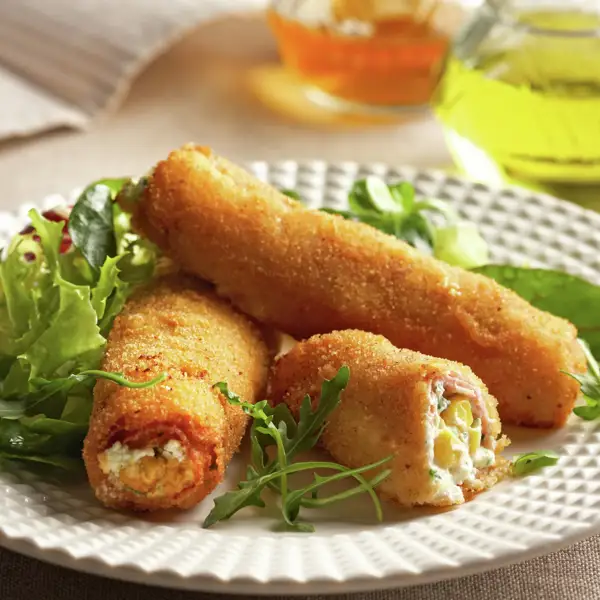 Solo necesitas 15 minutos para hacer estos deliciosos flamenquines de jamón y queso. ¡Están deliciosos!