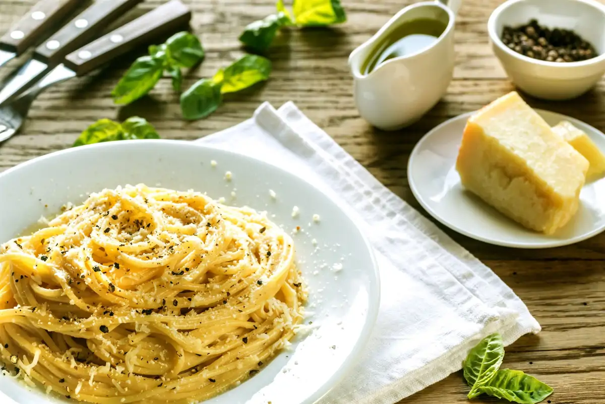 Espaguetis cacio e pepe