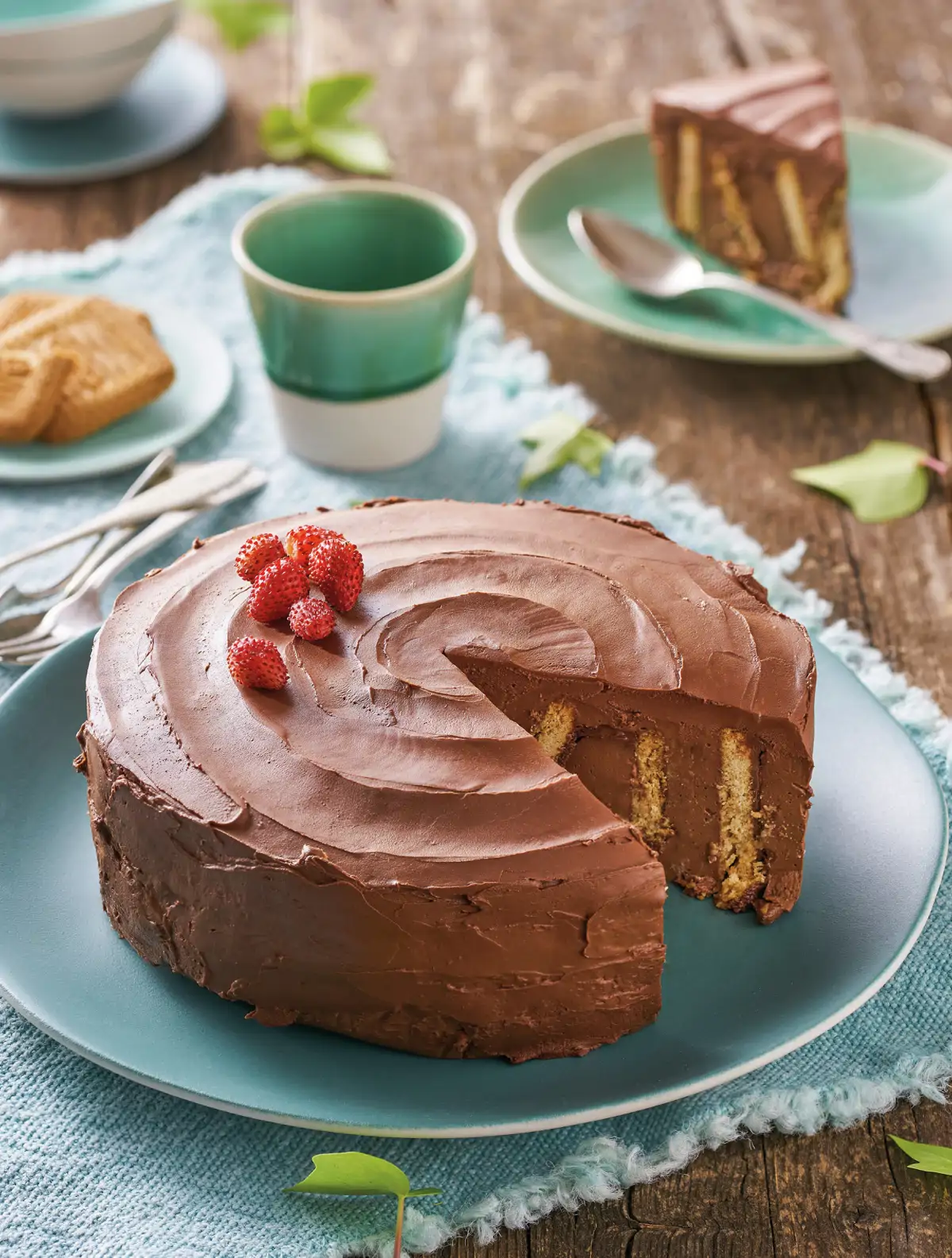 Tarta de chocolate con galletas