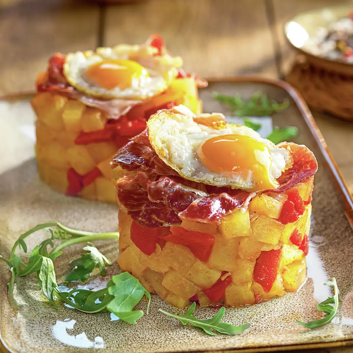 TIMBAL DE PATATAS CON JAMÓN Y HUEVO