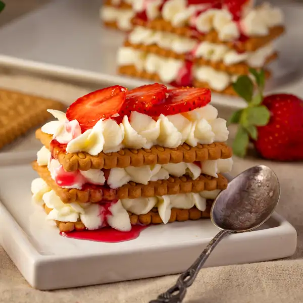 En 5 minutos y con 6 ingredientes: tarta de galletas y fresas sin horno