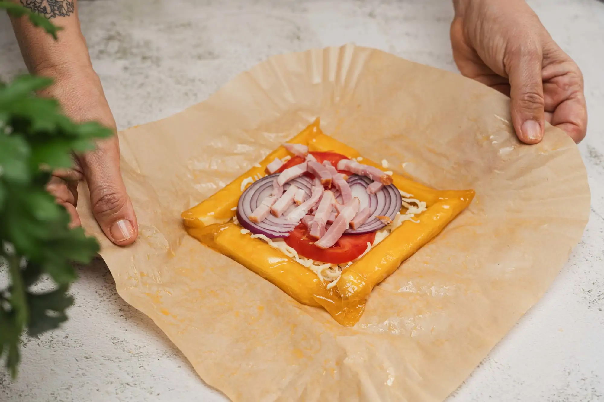3. Rellena la "pizza"