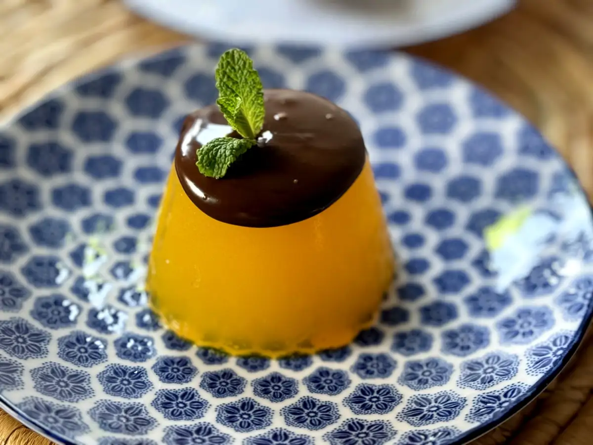 Flan de naranja (sin horno) 