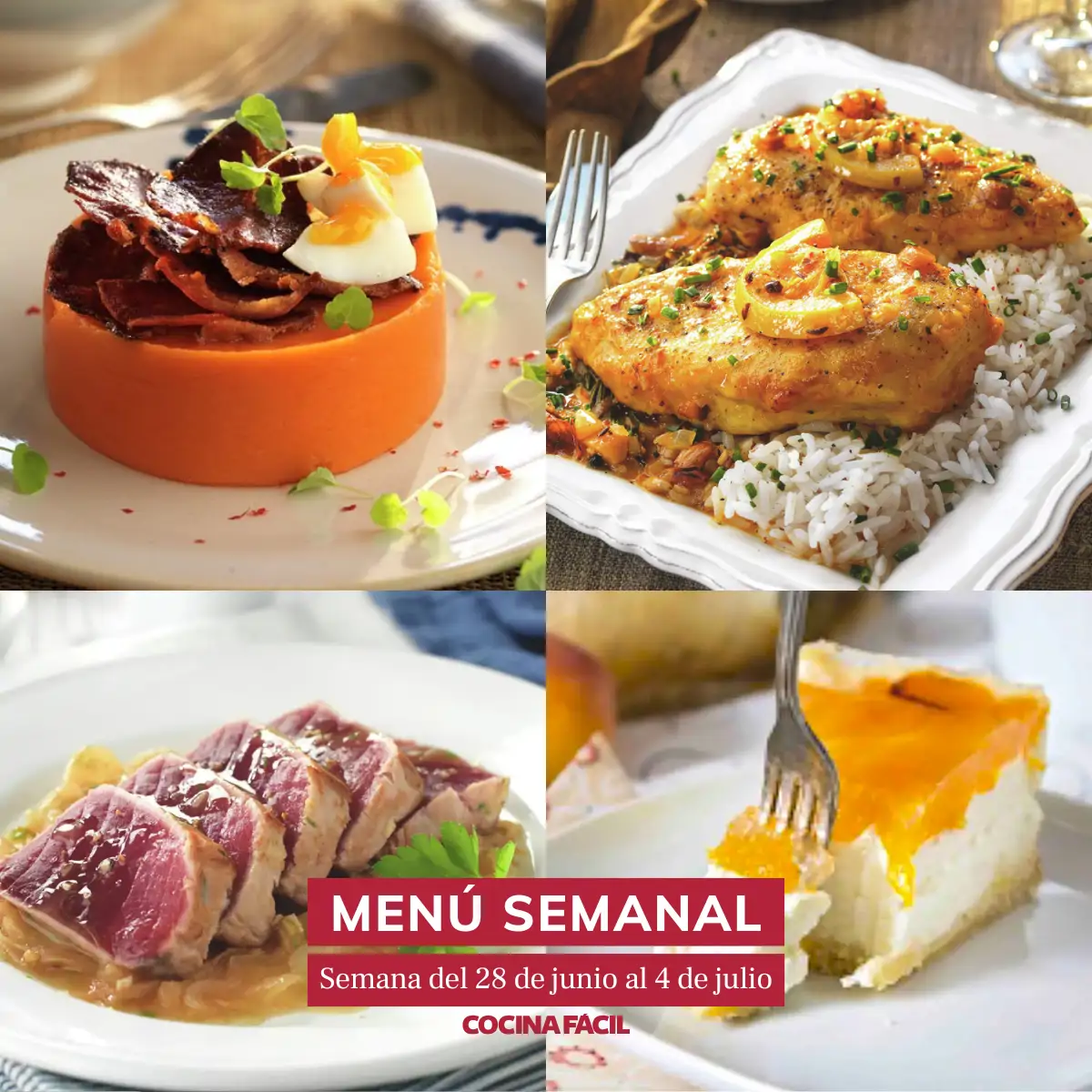 Menu semanal del 28 de junio al 4 de julio