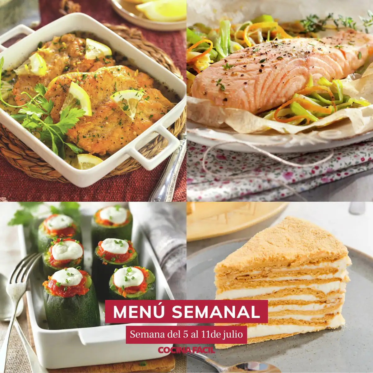 Menú semanal del 5 al 11 de julio