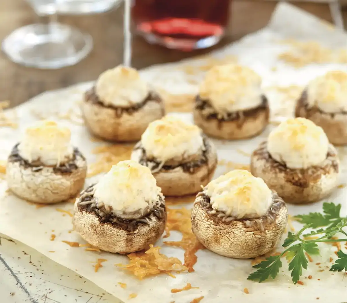 Champiñones rellenos de brandada