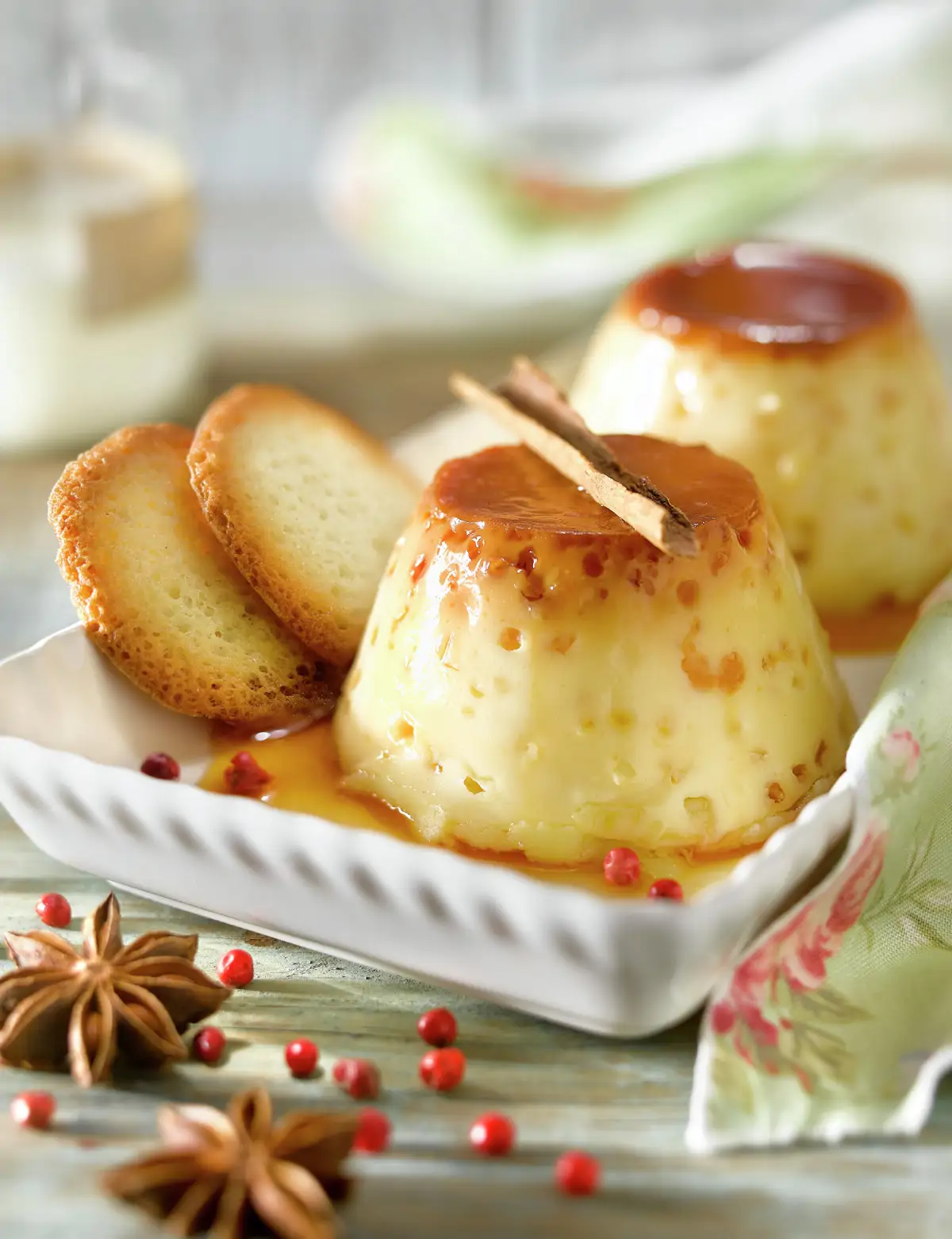 FLAN DE CHOCOLATE BLANCO Y ESPECIAS.