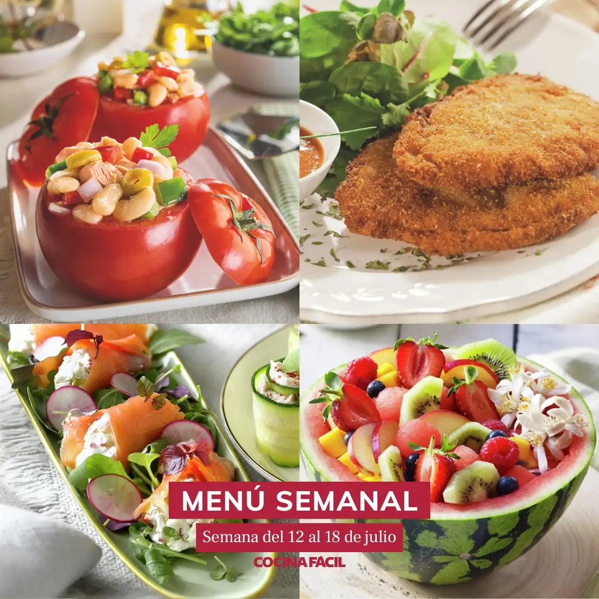 Menú semanal del 12 al 18 de julio
