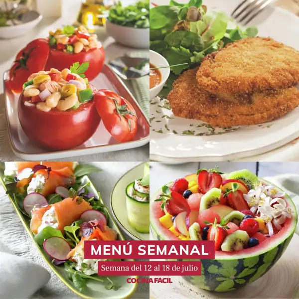 Menú semanal del 12 al 18 de julio