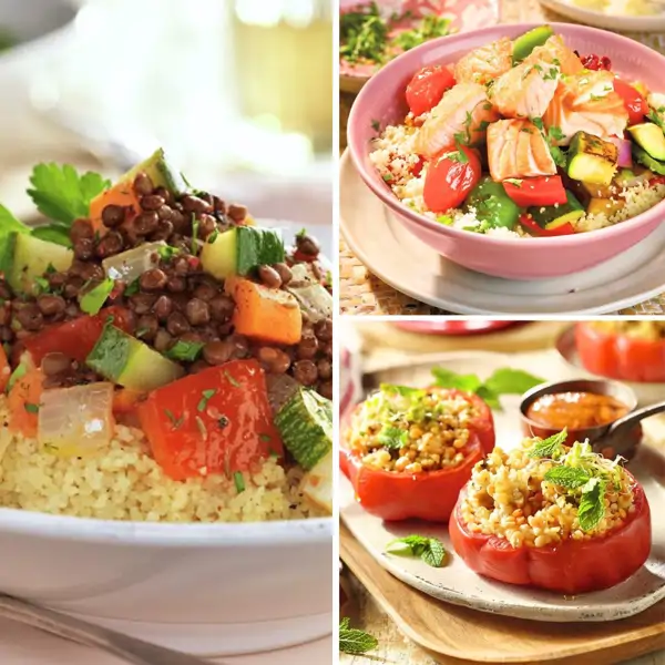 3 ensaladas con cuscús fáciles, rápidas y ligeras ¡ideales para el verano! (y los mejores trucos para hacer cuscús)