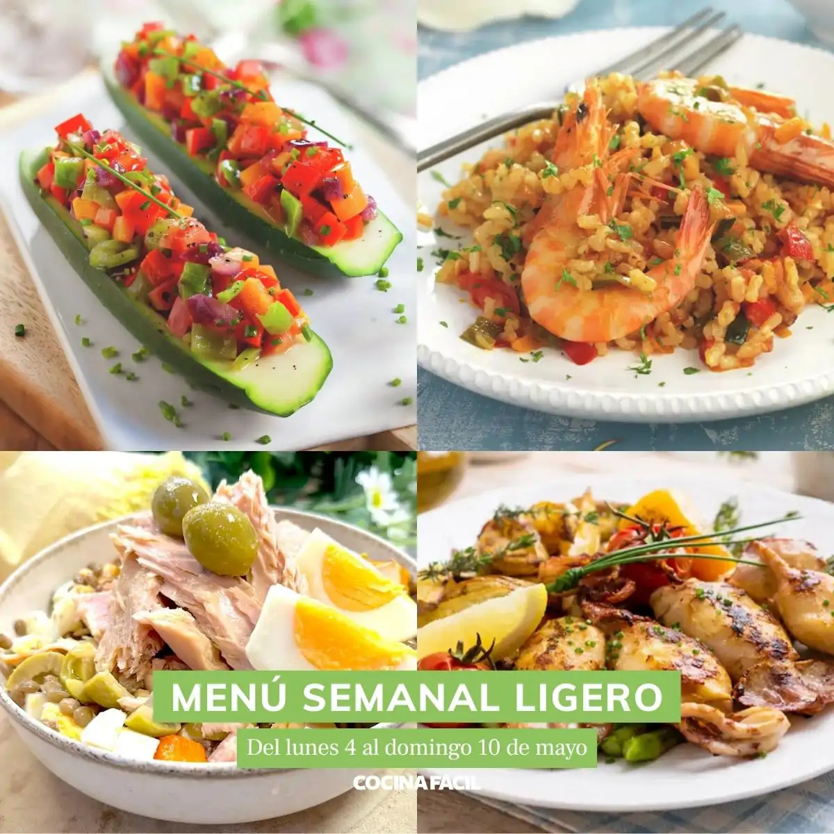 Menú saludable de Cocina Fácil para la semana del lunes 4 al domingo 10